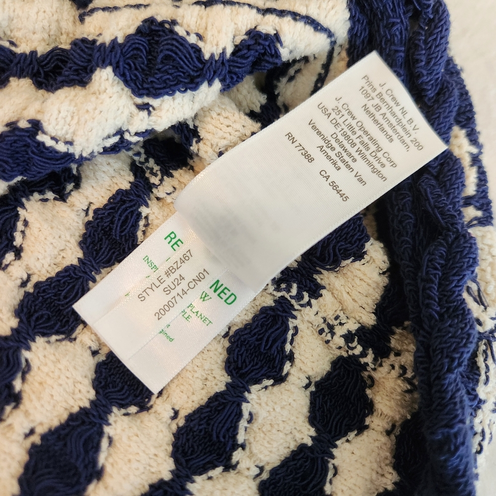 J. Crew Cream and Navy Cardigan Sweater - Picture 13 of 15